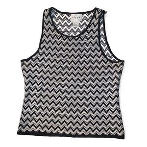 Oscar de la renta Chevron silk tank